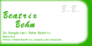 beatrix behm business card